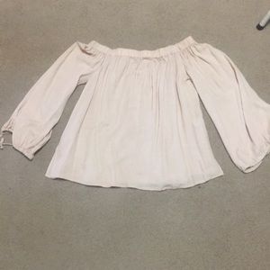 Cute multi use tan off shoulder blouse
